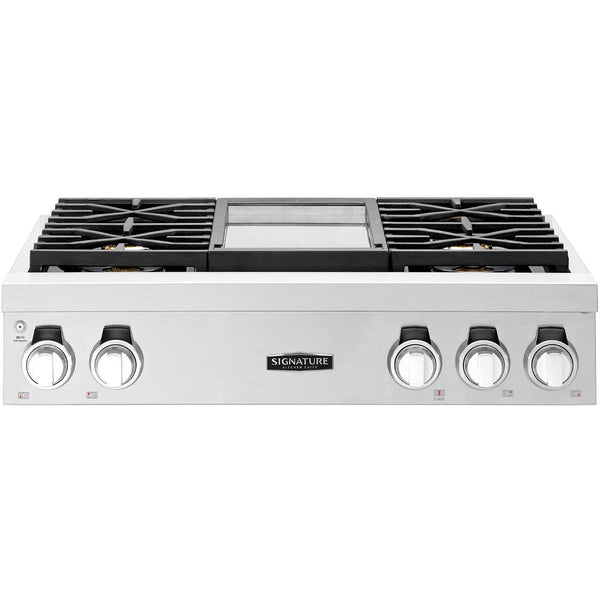  Signature Kitchen Suite 36-inch Built-in Gas Rangetop SKSRT360GS IMAGE 1