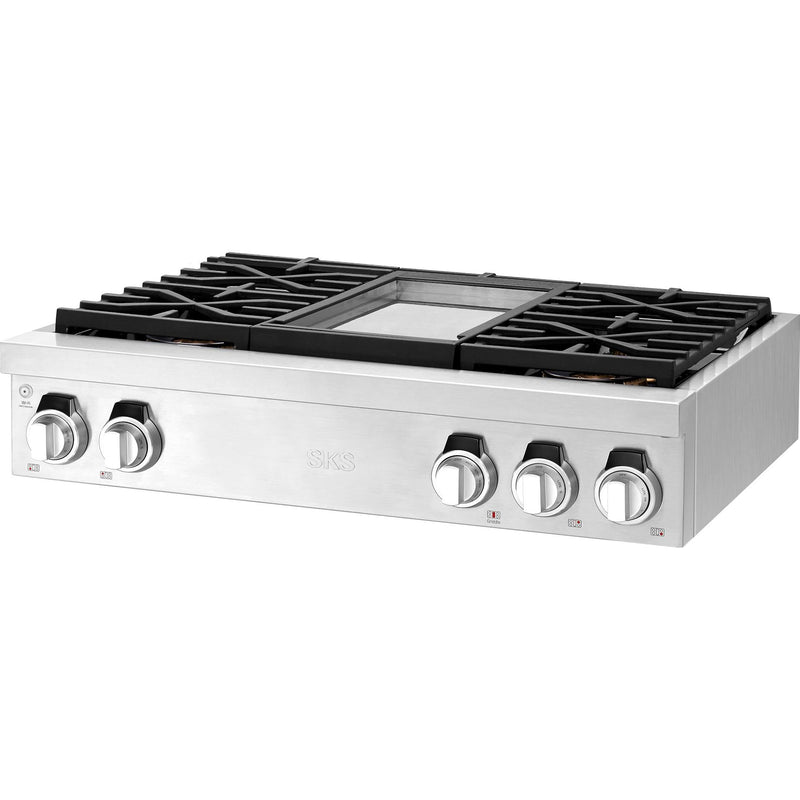  Signature Kitchen Suite 36-inch Built-in Gas Rangetop SKSRT360GS IMAGE 4