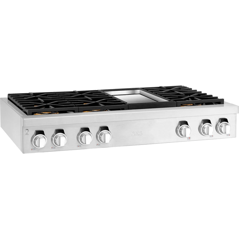  Signature Kitchen Suite 48-inch Built-in Gas Rangetop SKSRT480GS IMAGE 3