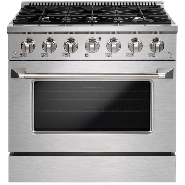  Vesta 36-inch Freestanding Gas Range VRG-ONTARIO-36SS IMAGE 1