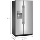  KitchenAid 36-inch, 21 cu. ft. Counter-Depth, Side-by-Side Refrigerator with Ice and Water Dispenser KRSC536RPS IMAGE 8