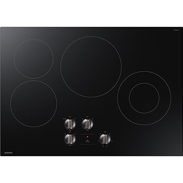  Samsung 30-inch Built-in Electric Cooktop with Knob Controls NZ30FG5332RKAA IMAGE 1
