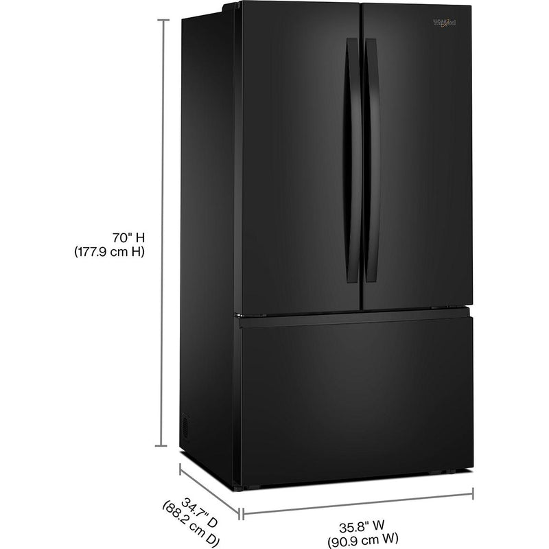  Whirlpool 36-inch, 31 cu. ft. Freestanding French 3-Door Refrigerator with Interior Ice Maker WRFF3136SB IMAGE 4