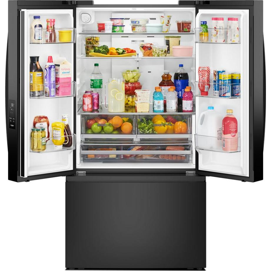  Whirlpool 36-inch, 30 cu. ft. Freestanding French 3-Door Refrigerator with External Water and Ice Dispensing System WRFF3536SV IMAGE 3
