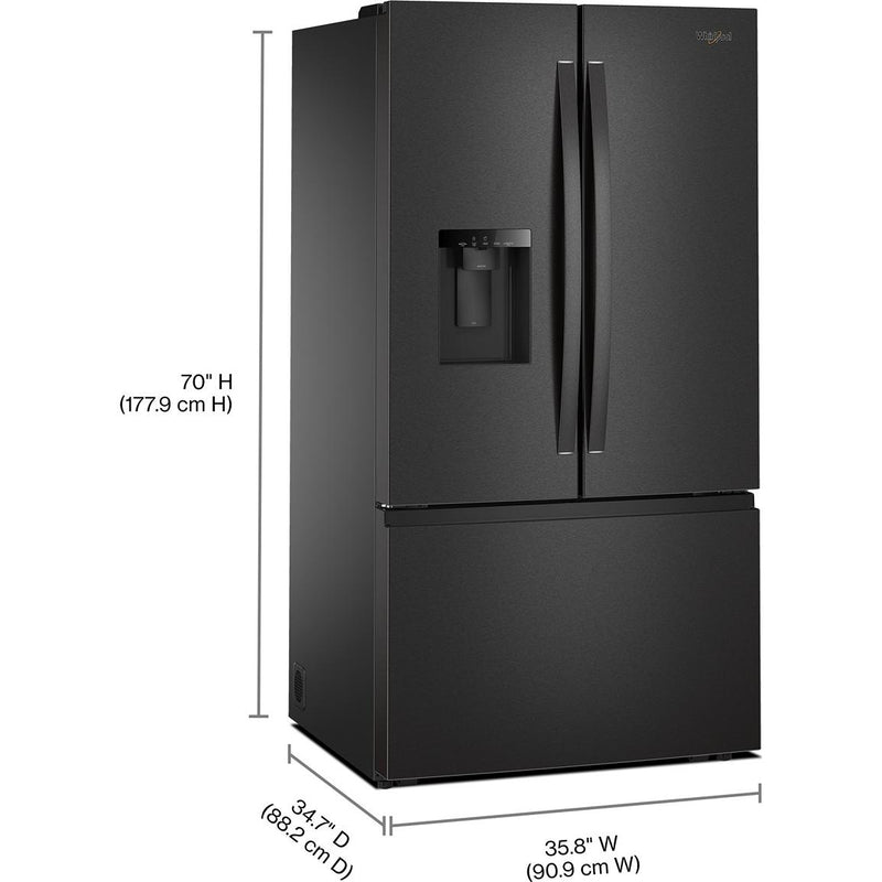  Whirlpool 36-inch, 30 cu. ft. Freestanding French 3-Door Refrigerator with External Water and Ice Dispensing System WRFF3536SV IMAGE 7