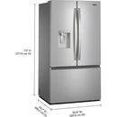  Whirlpool 36-inch, 30 cu. ft. Freestanding French 3-Door Refrigerator with External Water and Ice Dispensing System WRFF3536SZ IMAGE 7
