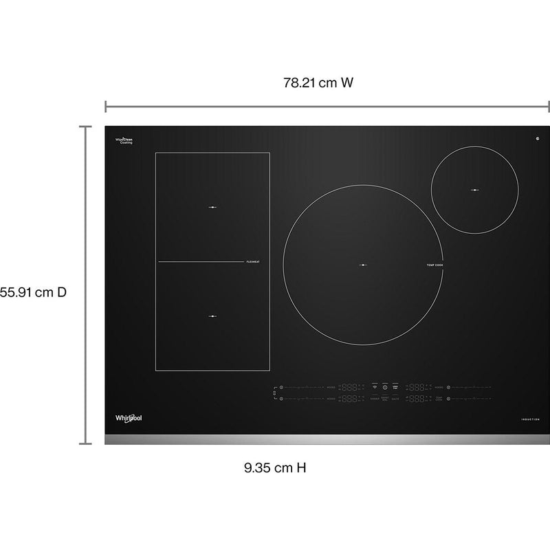  Whirlpool 30-inch Intelligent Built-in Induction Cooktop with Temp Cook™ Technology WCIT7530SS IMAGE 6