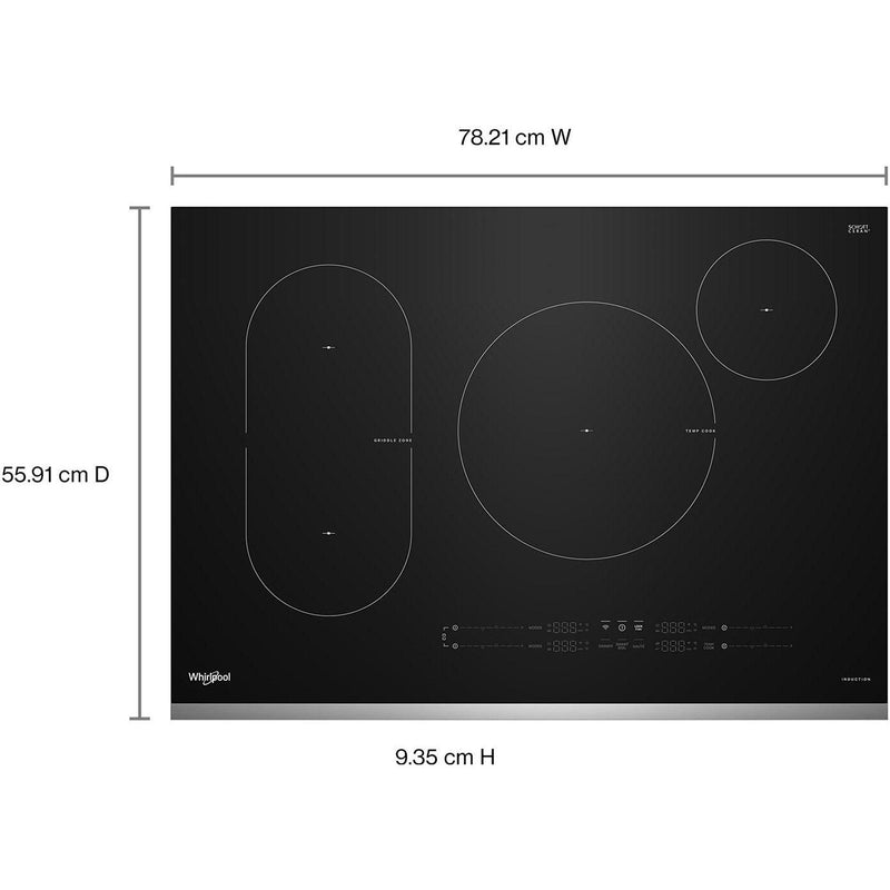  Whirlpool 30-inch Intelligent Induction Cooktop with Temp Cook™ Technology WCIT7030SS IMAGE 12