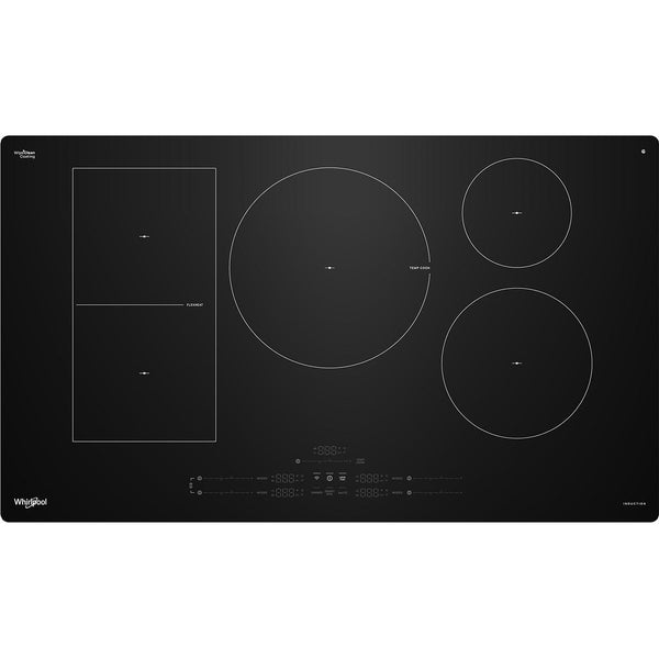  Whirlpool 36 inch Intelligent Induction Cooktop with Temp Cook™ Technology and WipeClean™ Coating WCIT7536SB IMAGE 1