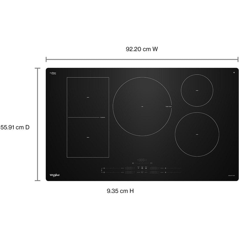  Whirlpool 36 inch Intelligent Induction Cooktop with Temp Cook™ Technology and WipeClean™ Coating WCIT7536SB IMAGE 9