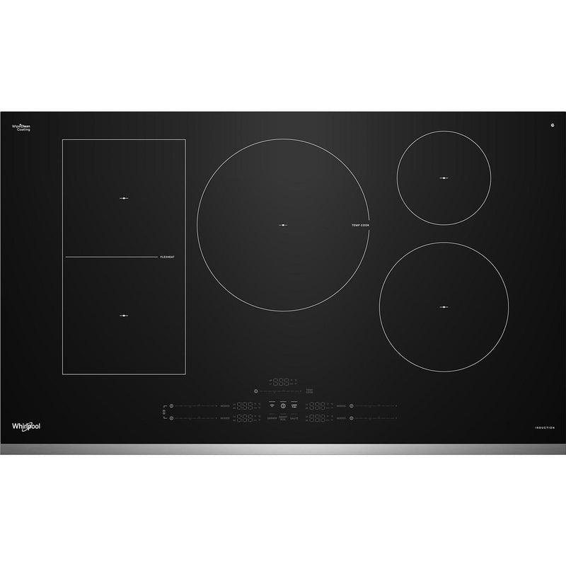  Whirlpool 36 inch Intelligent Induction Cooktop with Temp Cook™ Technology and WipeClean™ Coating WCIT7536SS IMAGE 1