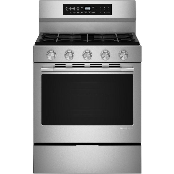  KitchenAid 30-inch Smart Freestanding Gas Range with Convection KFGS530SPS IMAGE 1
