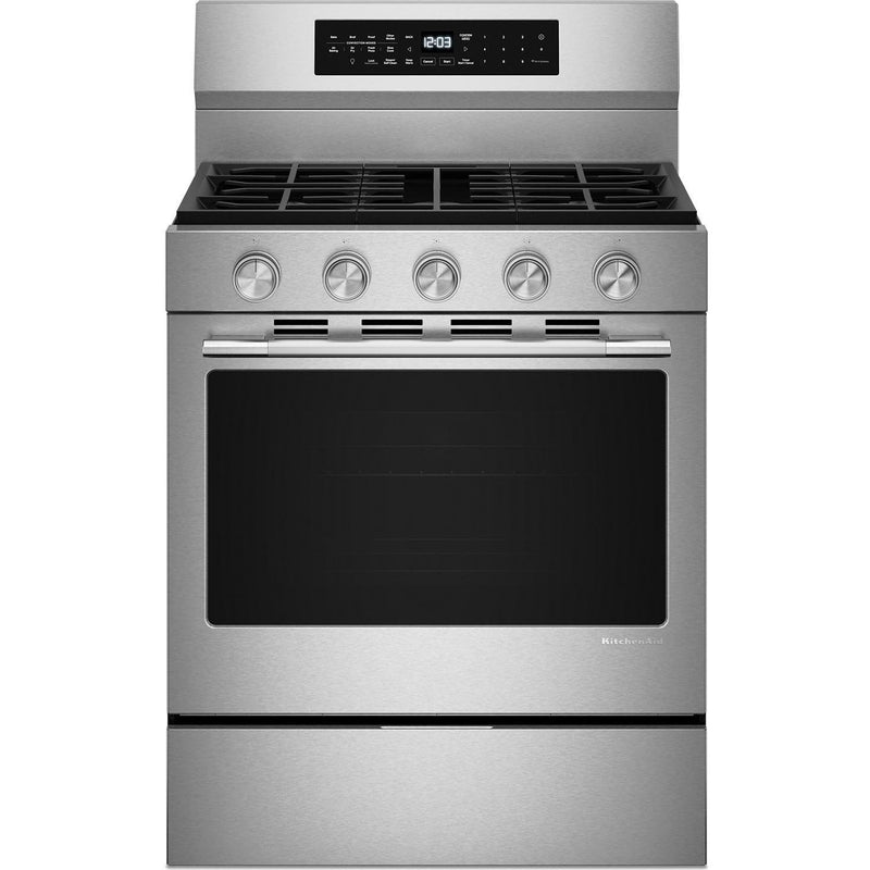  KitchenAid 30-inch Smart Freestanding Gas Range with Convection KFGS530SPS IMAGE 1