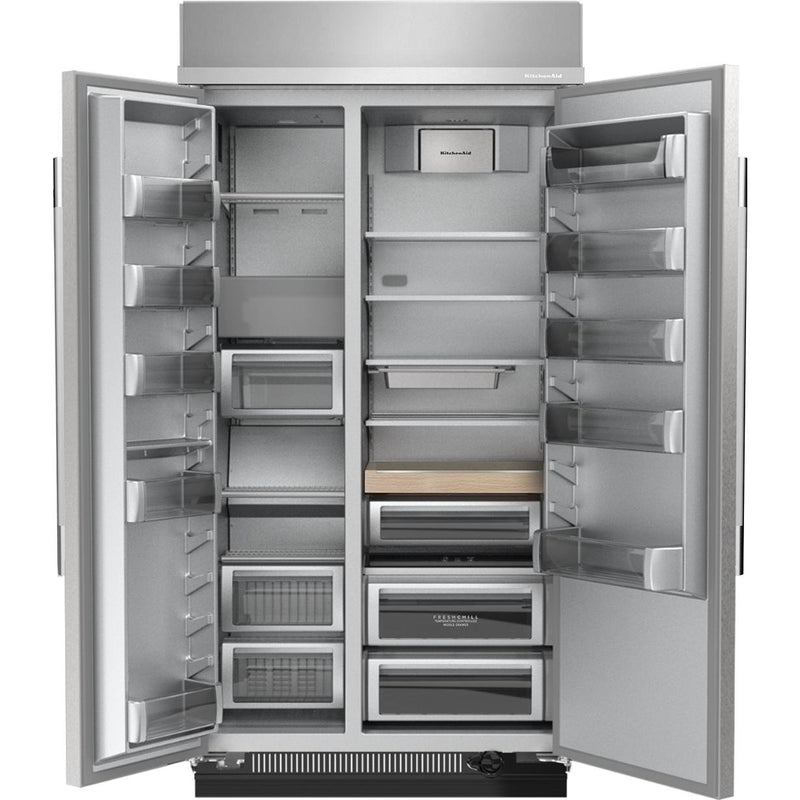  KitchenAid 48-inch, 30 cu. ft. Built-in Side-by-Side Refrigerator with Platinum Interior KBSN748SPS IMAGE 2
