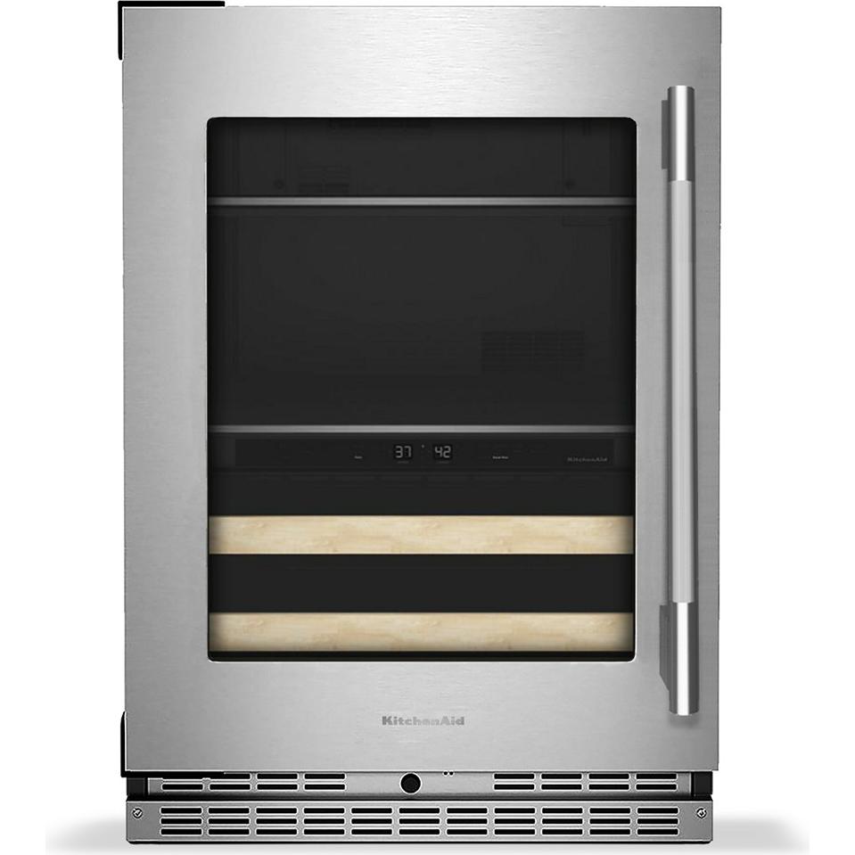  KitchenAid 24" Beverage Center with Glass Door and Wood-Front Racks KUBL524SPS IMAGE 1