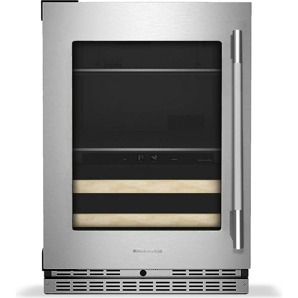  KitchenAid 24" Beverage Center with Glass Door and Wood-Front Racks KUBL524SPS IMAGE 1