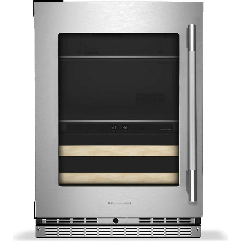  KitchenAid 24" Beverage Center with Glass Door and Wood-Front Racks KUBL524SPS IMAGE 1