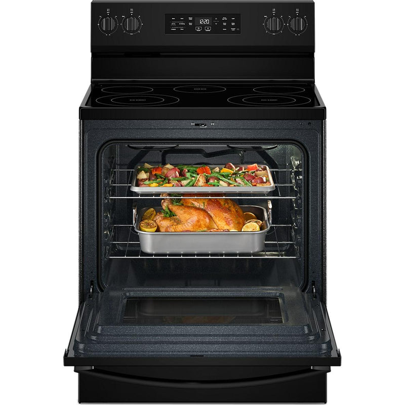  Whirlpool 30-inch Electric Range with Air Cooking Technology and Steam Clean YWFES4530SB IMAGE 3