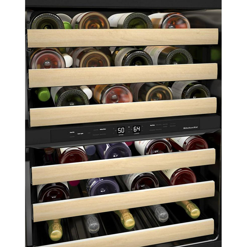  KitchenAid 24-inch Undercounter Wine Cellar with Full-Extension Wood-Front Racks KUWR524SPS IMAGE 4