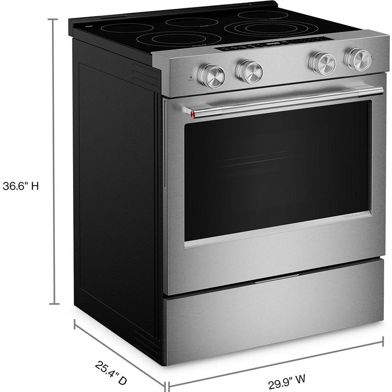  KitchenAid 30-inch Slide-in Electric Range with  Convection Cooking Modes YKSES530SPS IMAGE 14
