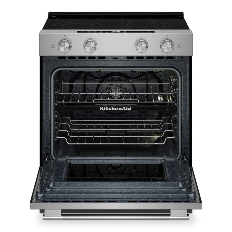  KitchenAid 30-inch Slide-in Electric Range with  Convection Cooking Modes YKSES530SPS IMAGE 3