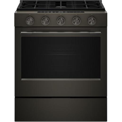  KitchenAid 30-inch Smart Slide-in Gas Range with Convection Cooking Modes and 2-in-1 Burner KSGS530SBE IMAGE 1