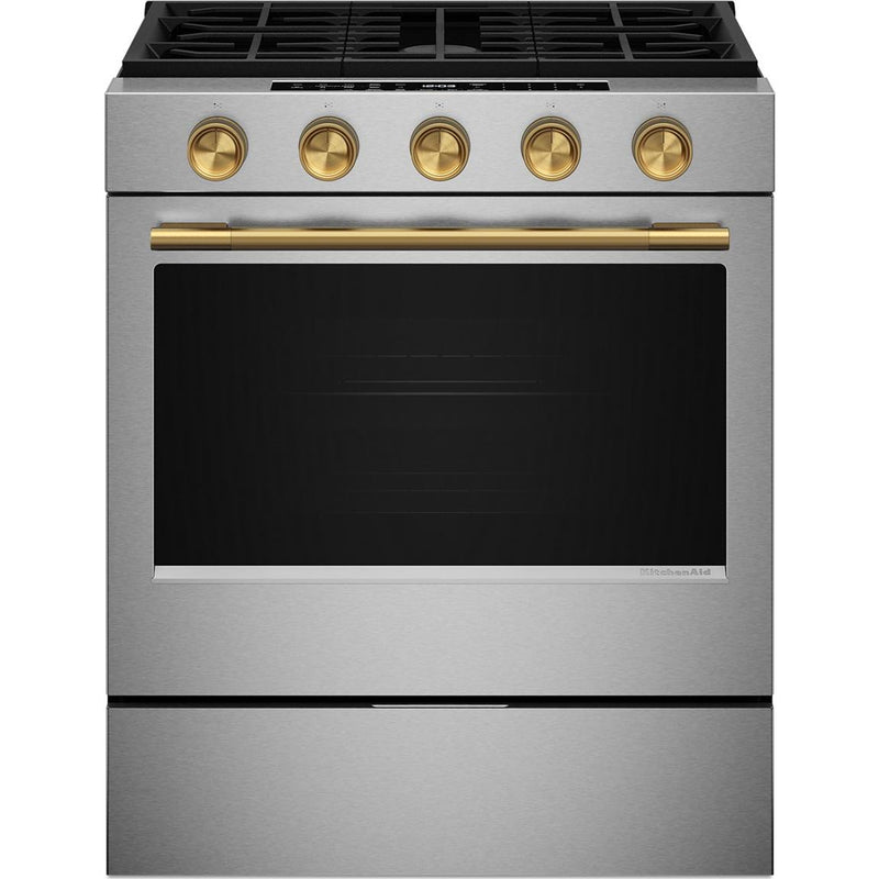  KitchenAid 30-inch Smart Slide-in Gas Range with Convection Cooking Modes and 2-in-1 Burner KSGS530SPS IMAGE 6