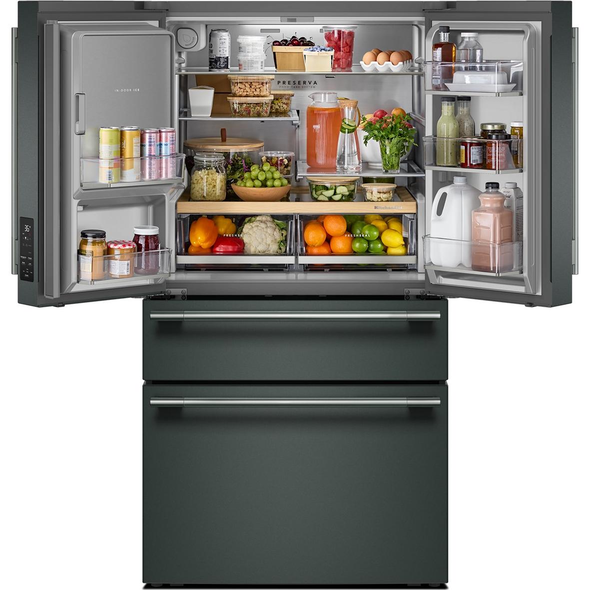  KitchenAid 36-inch, 29.51 cu. ft. Freestanding French 4-Door Refrigerator with Water and Ice Dispensing System KRMF436SJP IMAGE 2