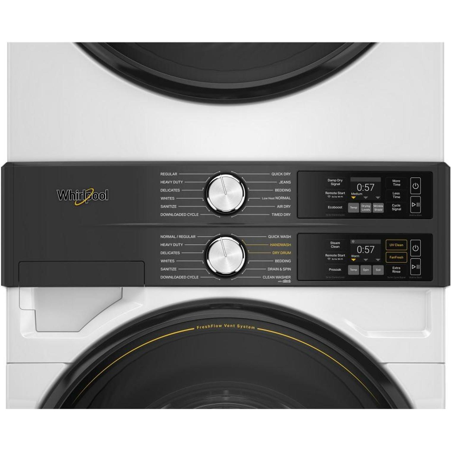  Whirlpool Stacked Washer/Dryer Electric Laundry Center YWEF5727TW IMAGE 3