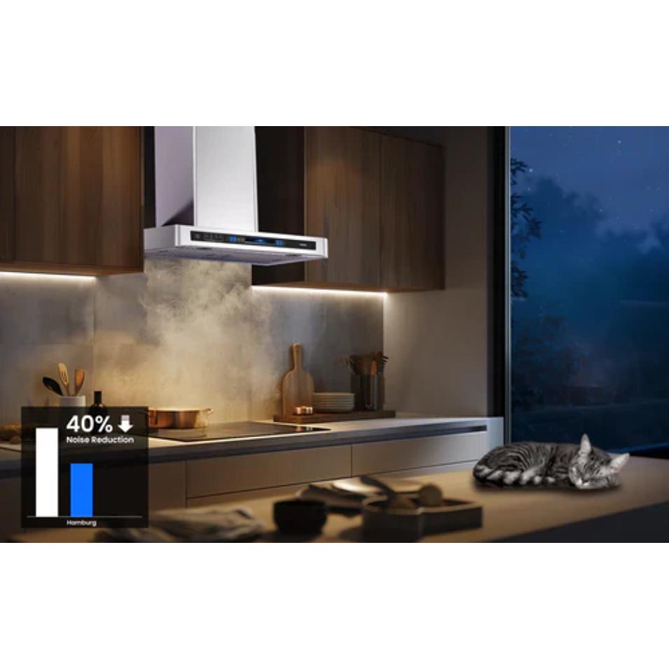  Vesta 30-inch Hamburg Series Wall Mount Range Hood with Voice Control DC Motor VRH-HAMBURG-30SS IMAGE 12